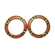 CZFashions Red Gold Kundan Bangles Set - Glamorous Accessory for Weddings and Special Occasions - Image 2