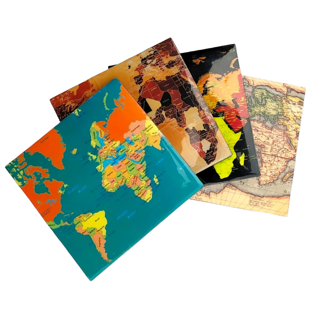 Vintage World Map Coaster Set