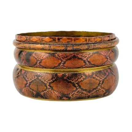 CZFashions Copper Python Bangles Set - Exotic Elegance for Any Occasion