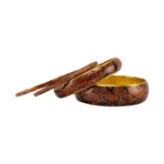 CZFashions Copper Python Bangles Set - Exotic Elegance for Any Occasion - Image 2