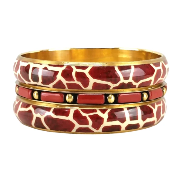 CZFashions Giraffe Print Minimal Bangles Set