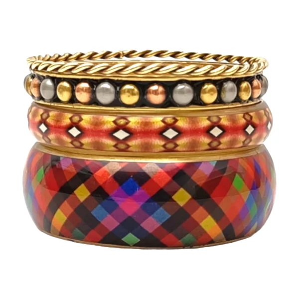 CZFashions checkered Twin Bangles Set