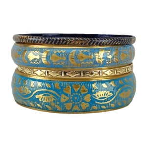 CZFashions Blue Tone Bangles Set