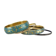 CZFashions Blue Tone Bangles Set - Image 3