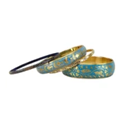 CZFashions Blue Tone Bangles Set - Image 2