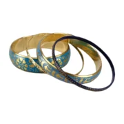 CZFashions Blue Tone Bangles Set - Image 5