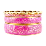 CZFashions Blooming Paper flower Bangles Set