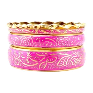 CZFashions Blooming Paper flower Bangles Set