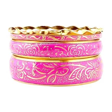 CZFashions Blooming Paper flower Bangles Set
