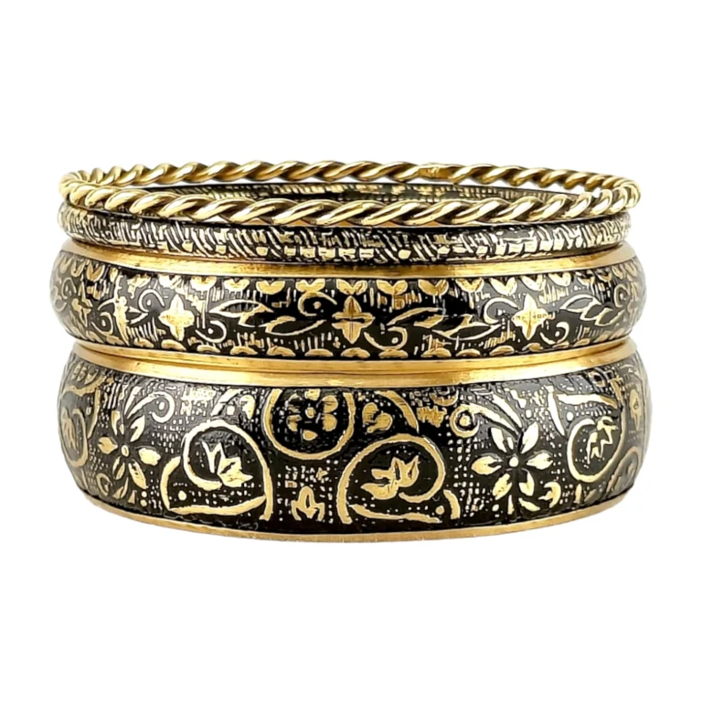 CZFashions Bloom in Dark Bangles Set