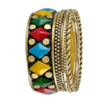 CZFashions Variegated Rhombus Bangles Set