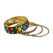 CZFashions Variegated Rhombus Bangles Set - Image 2