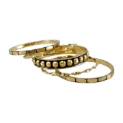 CZFashions Golden Memoir Bangles Set - Image 3