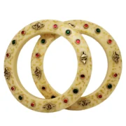 CZFashions Glowing Ivory Kundan Bangles Pair -Shop the Elegant and Stylish Bangles Set