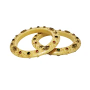 CZFashions Glowing Ivory Kundan Bangles Pair -Shop the Elegant and Stylish Bangles Set - Image 4