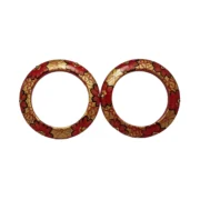 CZFashions Bright Red Gold Kundan Bangles Set - Image 2