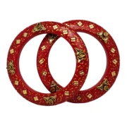 Royal Red Kundan Bangles Set