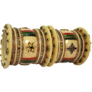 CZfashions Hand Painted Ivory Rajwadi Kundan Chuda Buy Traditional Indian Wedding Bangle - Image 2